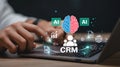 AI powered CRM solutions for business automation and customer relationship management systems Royalty Free Stock Photo