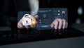 AI-powered cybersecurity and data defense dashboard with secure login. Fermion Royalty Free Stock Photo
