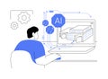 AI-Powered 3D Modeling abstract concept vector illustration.