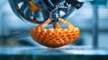 AI-powered design software creating 3D-printed object.