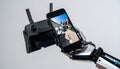 AI-Powered Drone Piloting by Robotic Arm Royalty Free Stock Photo