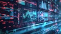 AI-powered futuristic interface with data analytics on a digital display. AI insights Royalty Free Stock Photo