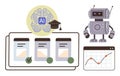AI-Powered Learning and Robotics Analyzing Data with Visualization Tools and Neural Networks Royalty Free Stock Photo