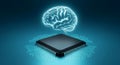 AI-Powered Microchip Processing: Future Technology for Data and Machine Learning Innovators. Royalty Free Stock Photo