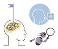 AI-Powered Problem Solving Human and Robot Collaboration in Mental and Speech Analysis Royalty Free Stock Photo