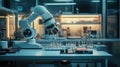 AI-powered research lab with advanced robotic systems and automated processes