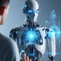 AI Powered Robotic person in a Futuristic World ai generated Royalty Free Stock Photo