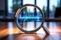ai powered search engines a magnifying glass connected to data s