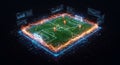 AI powered soccer strategy visualized dynamically Royalty Free Stock Photo