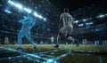 AI powered sports analytics concept with computer vision tracking players in action, showcasing real time performance analysis,