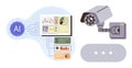 AI-Powered Surveillance System with Data Analytics Dashboard and Technology Interconnectivity Royalty Free Stock Photo