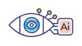 AI-powered vision system, symbolizing advanced intelligence and robotics, vector design Generative AI Royalty Free Stock Photo