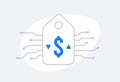 AI Pricing optimization concept. AI-driven online dynamic pricing intelligence icon. Artificial Intelligence and machine