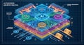 AI Processor Architecture V4.0: Advanced Chip Design with Neural Processing Units and Quantum Computing Integration Royalty Free Stock Photo