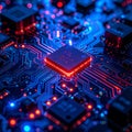 AI Processor Chip Powering a Digital Network Royalty Free Stock Photo