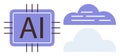 AI Processor with Cloud Elements Representing Technology and Computing Innovation Royalty Free Stock Photo
