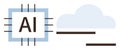 AI Processor and Cloud Integration Concept with Minimalist Design Royalty Free Stock Photo