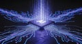 AI Processor with Data Streams Royalty Free Stock Photo