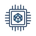 AI Processor Icon: Machine Learning, Deep Learning, and Advanced Computing Royalty Free Stock Photo