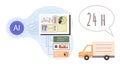 AI-Driven Logistics Monitoring with Real-Time Data and 247 Delivery Concept Royalty Free Stock Photo