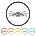 AI Processor logo icon. Set icons in color circle buttons Royalty Free Stock Photo