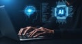 AI Programming and Machine Learning Concept Futuristic Coding Scene Royalty Free Stock Photo