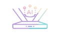 AI Projector Unit: Advanced Holographic Artificial Intelligence, vector design Generative AI Royalty Free Stock Photo