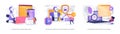 AI and Quantum Securing Digital Innovation abstract concept vector illustrations.
