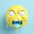 Realistic Yellow Glossy 3d Emotions face crying, frustration,