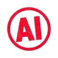 AI red circle ink stamp Royalty Free Stock Photo