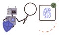 AI Robot Analyzing Biometric Fingerprint Data for Security Validation Royalty Free Stock Photo