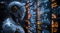 AI Robot Analyzing Data Royalty Free Stock Photo
