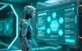 AI Robot Analyzing Data Royalty Free Stock Photo