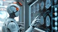 AI Robot Analyzing Medical Scans, X-rays, and MRIs â Futuristic Healthcare Technology Concept