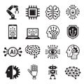 Ai robot artificial intelligence icons. Vector illustration Royalty Free Stock Photo