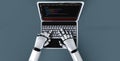 AI robot with artificial intelligence using modish computer software Royalty Free Stock Photo