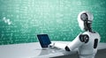 AI robot with artificial intelligence using modish computer software Royalty Free Stock Photo