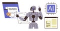 AI Robot Automating Invoice Management and Data Processing Royalty Free Stock Photo