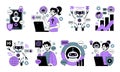 AI robot. Chat GPT. Assistant bot software. Artificial intelligence technology. People and computer communication