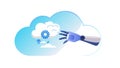 AI Robot Cloud: Intelligent System Automation, vector design Generative AI Royalty Free Stock Photo