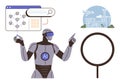 AI Robot Exploring Data Connections and Airport Navigation with Innovative Technology Concepts Royalty Free Stock Photo