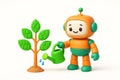 AI Robot Growing Digital Data Tree Royalty Free Stock Photo