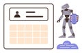 AI Robot Guard Protecting Data in Secure User Interface Concept with Cloud Technology Royalty Free Stock Photo