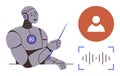 AI Robot Presenting Speech Recognition and User Identification Concept Royalty Free Stock Photo
