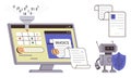 Automated Invoice Processing With AI Robot, Data Filtering, and Digital Security Features Royalty Free Stock Photo