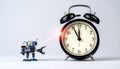 AI Robot Managing Time Before a Deadline Royalty Free Stock Photo