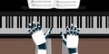AI robot playing the piano