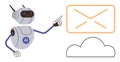 AI Robot Pointing at Email Message over Cloud Concept for Automation and Digital Communication Royalty Free Stock Photo