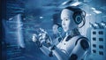 AI Robot Programming and Coding Stock Photo Royalty Free Stock Photo