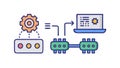 AI robot programming: computer science and automated tech development, vector design Generative AI Royalty Free Stock Photo